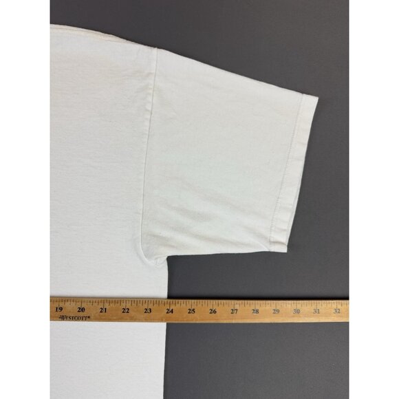 Rare Vintage 90s Sears Travel Service Promo Shirt White XL Earth Art Painting - Picture 8 of 9